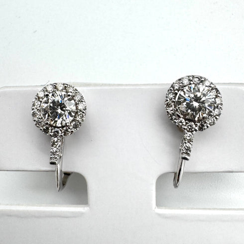 Pt900 Diamond Earrings D0.19*2 D0.08*2 59006