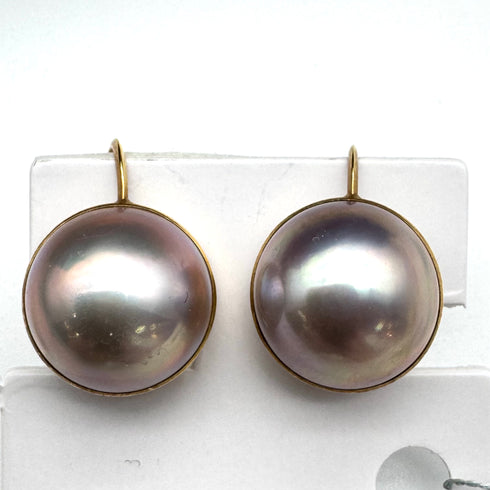 K18 Mabe Pearl Earrings MP about12.5‡o 59003
