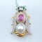 Pt900/K18 Pink Sapphire Pen Brooch WGK14 PS3.86 E0.29 D1.65 D0.136 P 60228