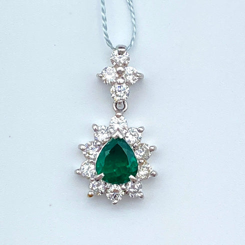 Pt900 Emerald Pen Top E0.91 D0.88 60105