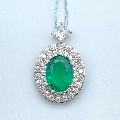 Pt900 Emerald Pen Top E2.9 D0.483 D0.81 G-VS2-N 60219