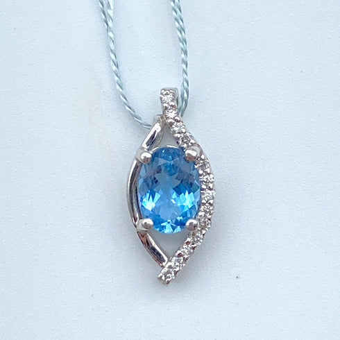 K18WG Aquamarine Pendant Top SantaMaria AQ0.62 D0.08 60175