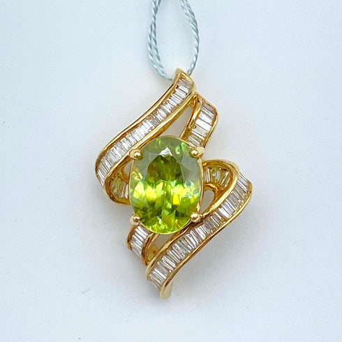 K18 Sphene Pendant Top SF2.93 D0.58 60204