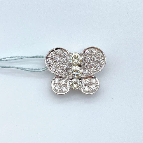 Pt900 Diamond Pendant Top D0.48 D0.3 60064