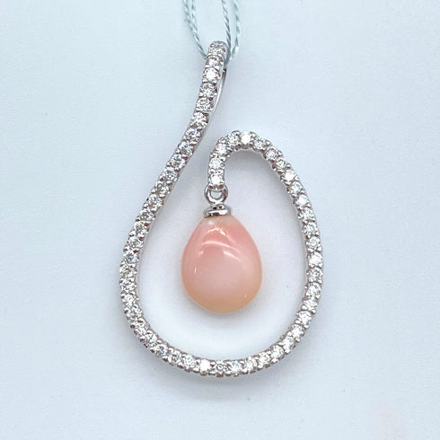 K18WG Conch Pearl Pendant Top CP2.56 D0.59 59409