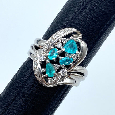Pt900 Paraiba Ring PRT0.74 D0.35 US7.75 58317