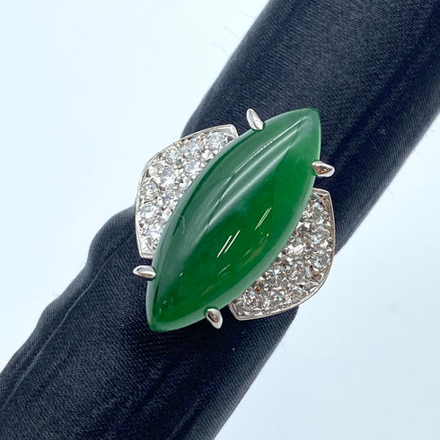 Pt900 Jade Ring JD7.957 D0.41 US6 59984