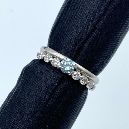 Pt900 Diamond Ring D0.196 D0.26 US4.5 57711