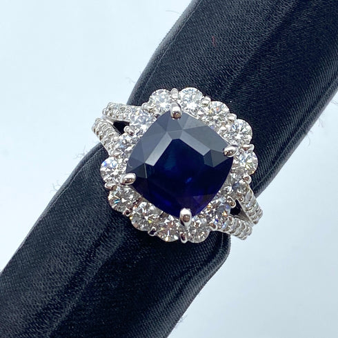 Pt900 Sapphire Ring S4.29 D1.1 US6 59900