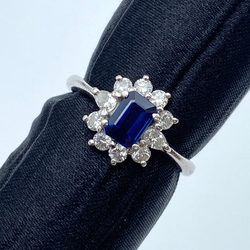 Pt900 Sapphire Ring S0.651 D0.45 US5.25 59910