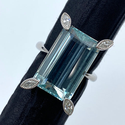Pt900 Aquamarine Ring AQ13.339 D0.407 US6.75 57827
