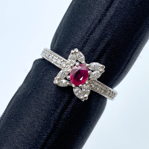 Pt900 Ruby Ring R0.34 D0.4 US6 59911