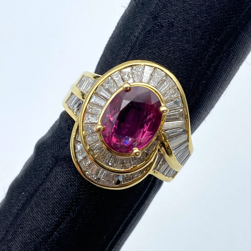 K18 Ruby Ring R2.65 D1.87 US6.25 58872