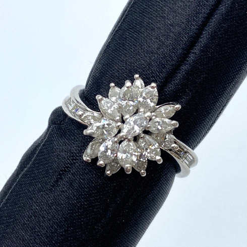 Pt900 Diamond Ring D1.22 US5.75 59165