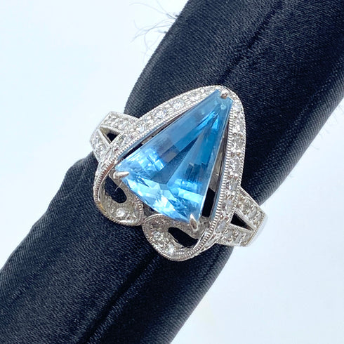 Pt900 Aquamarine Ring SantaMaria AQ2.87 D0.59 US6 59942
