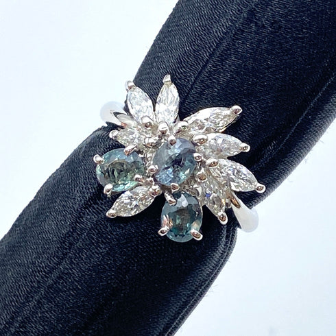 Pt900 Alexandrite Ring AL1.06 D0.73 US4.75 60001