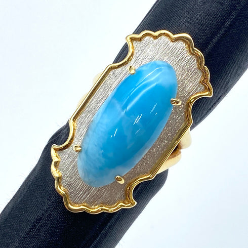 K18/Pt900 Larimar Ring LM10.46 US6 57994