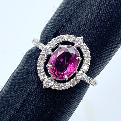 Pt900 Ruby Ring R1.528 D0.34 US5.75 57922