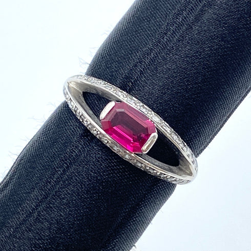 Pt900 Ruby Ring R0.59 D0.4 US6.5 58778