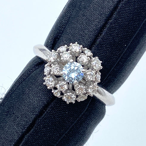 Pt900 Treated Diamond Ring TD0.22 D0.35 US5.75 59847