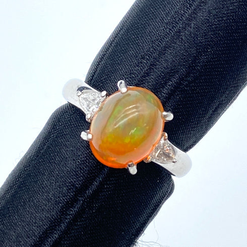 Pt900 Fire Opal Ring FOP3.594 D0.19 US5.75 59922