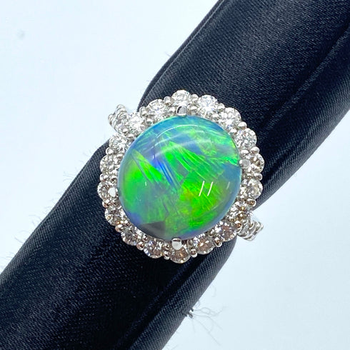 Pt950 Black Opal Ring BOP5.69 D1.14 US5.75 59977