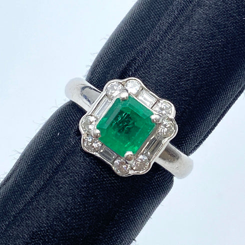 Pt900 Emerald Ring E1.26 D0.53 US5.5 59184