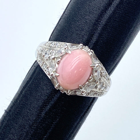 Pt900 Conch Pearl Ring PKO3.59 D1.38 US6.75 56686