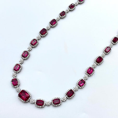 Pt900 Rubellite Necklace RB24.49 D5.36 56417