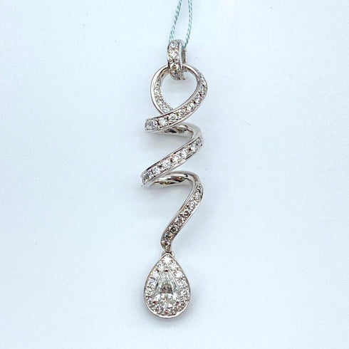 K18WG Diamond Pendant Top D0.421 D0.607 59254