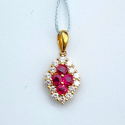 K18 Ruby Pendant Top R0.632 D0.4 60049