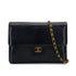 VINTAGE CHANEL CHAIN SHUOLDER BAG BLACK LIZARD GOLD HARDWARE 90324813