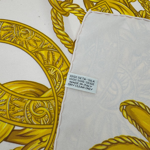 VINTAGE CHANEL COCOMARK FLOWER CHAIN PATTERN GOLD PINK SILK 90321080