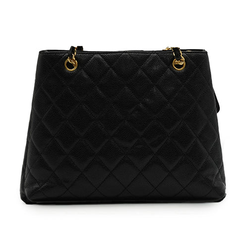 INTAGE CHANEL MATELASSE SHOULDER BAG BLACK CAVIAR SKIN SILVER HARDWARE 90346115
