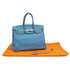 HERMES BIRKIN 35 BLUE JEAN TAURILLON CLEMENCE HAND BAG 2003 SQUARE G PALLADIUM HARDWARE 90332913