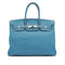 HERMES BIRKIN 35 BLUE JEAN TAURILLON CLEMENCE HAND BAG 2003 SQUARE G PALLADIUM HARDWARE 90332913