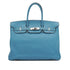 HERMES BIRKIN 35 BLUE JEAN TAURILLON CLEMENCE HAND BAG 2003 SQUARE G PALLADIUM HARDWARE 90332913