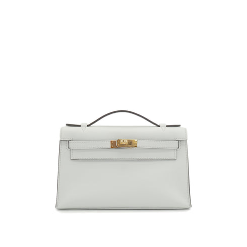 HERMES KELLY POCHETTE SELLIER GRIS PLATINE VEAU SWIFT HAND BAG 2025 K STAMP PERMABRASS GOLD HARDWARE 90333257