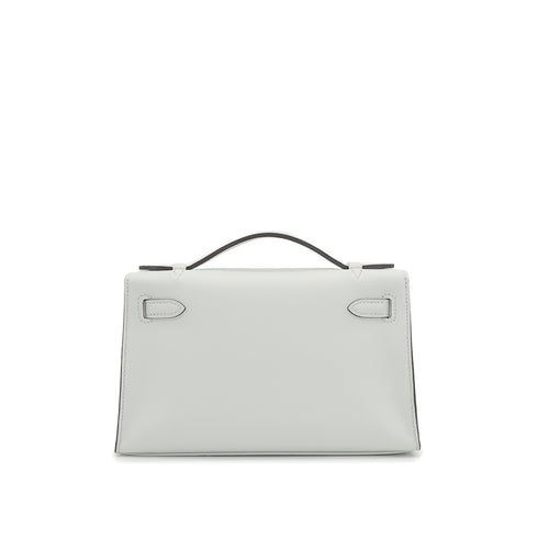 HERMES KELLY POCHETTE SELLIER GRIS PLATINE VEAU SWIFT HAND BAG 2025 K STAMP PERMABRASS GOLD HARDWARE 90333257
