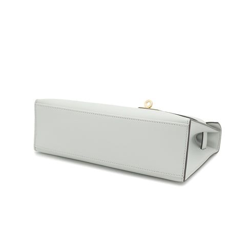 HERMES KELLY POCHETTE SELLIER GRIS PLATINE VEAU SWIFT HAND BAG 2025 K STAMP PERMABRASS GOLD HARDWARE 90333257