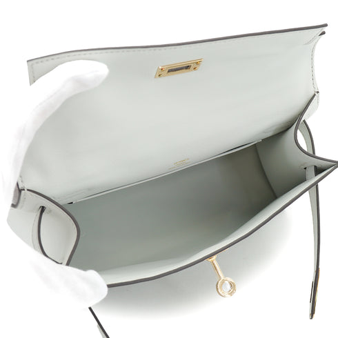 HERMES KELLY POCHETTE SELLIER GRIS PLATINE VEAU SWIFT HAND BAG 2025 K STAMP PERMABRASS GOLD HARDWARE 90333257