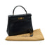 HERMES KELLY 28 RETOURNE BLUE INDIGO BOX CALF HAND BAG 1980 CIRCLE J GOLD HARDWARE 90343978