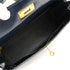 HERMES KELLY 28 RETOURNE BLUE INDIGO BOX CALF HAND BAG 1980 CIRCLE J GOLD HARDWARE 90343978