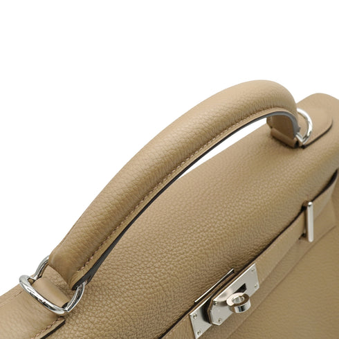 HERMES KELLY 42 RETOURNE BEIGE MARFA TOGO HAND SHOULDER BAG 2024 W STAMP PALLADIUM HARDWARE 90342566