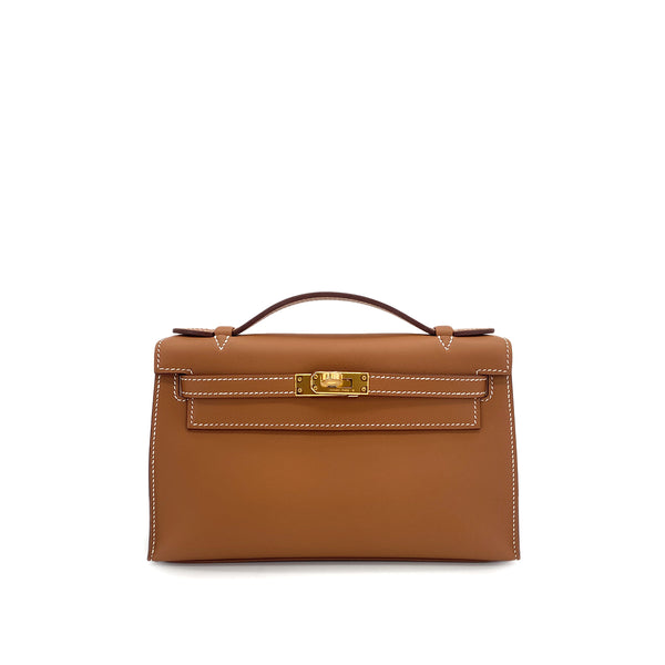 HERMES KELLY POCHETTE SELLIER GOLD VEAU SWIFT HAND BAG 2025 K STAMP GOLD HARDWARE 90323477