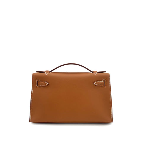 HERMES KELLY POCHETTE SELLIER GOLD VEAU SWIFT HAND BAG 2025 K STAMP GOLD HARDWARE 90323477