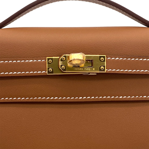HERMES KELLY POCHETTE SELLIER GOLD VEAU SWIFT HAND BAG 2025 K STAMP GOLD HARDWARE 90323477