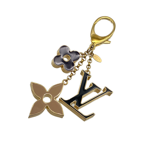 LOUIS VUITTON BAG KEY CHARM FLEUR DE MONOGRAM GOLD M67119 90323476