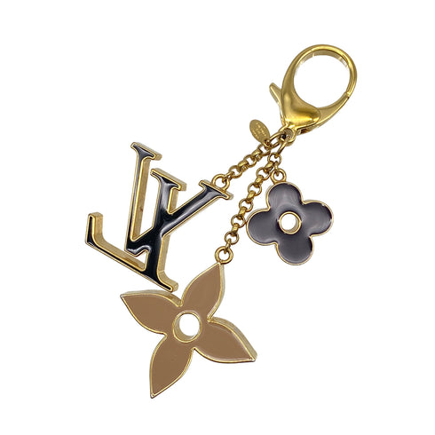 LOUIS VUITTON BAG KEY CHARM FLEUR DE MONOGRAM GOLD M67119 90323476