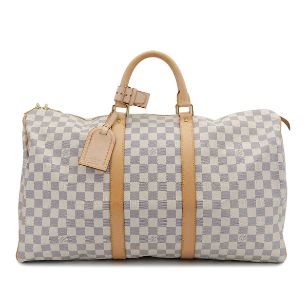 LOUIS VUITTON DAMIER AZUR KEEPALL 50 LUGGAGE WHITE N41430 90324144